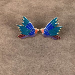 Vintage Rare LAUREL BURCH Earrings Celeste Birds Post Earrings Green Wing tips